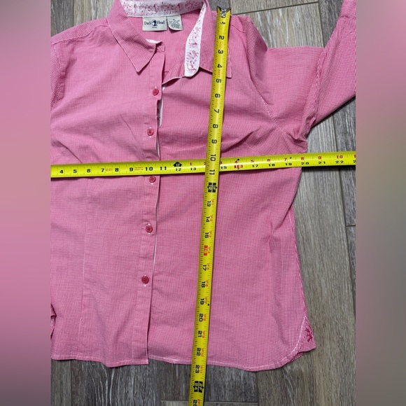 Duck Head Petite Pink Gingham Blouse size LP - Picture 5 of 6
